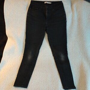 Levis High Rise Skinny Jeans Soft Black High Stretch Size 6 Women's W28 L30